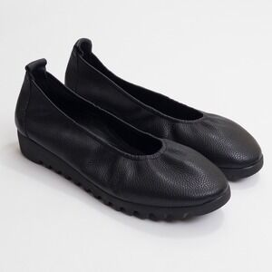 Aetrex Brianna Women's Black Leather Comfort Ballet Flats Size 10